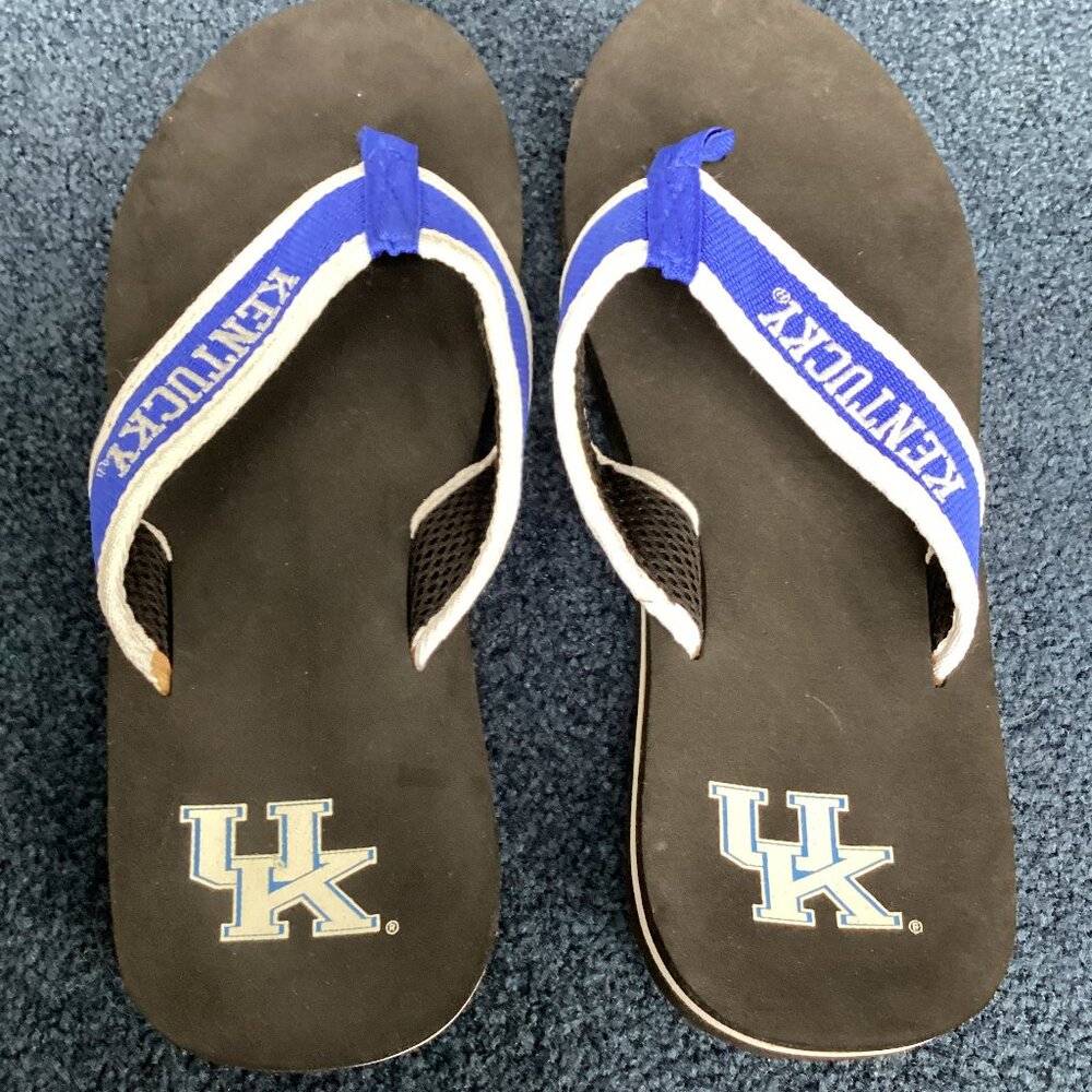 Blue-White University of Kentucky Flip Flops - Men estimate as sz 11